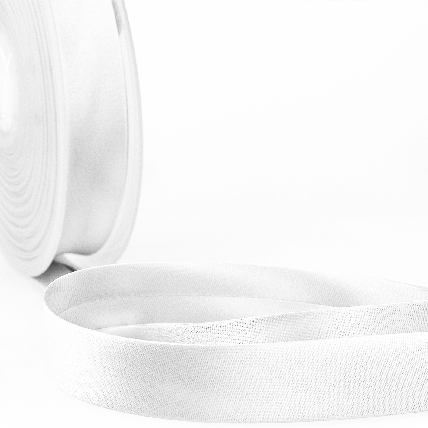 SATIN BIAS BINDING - WHITE